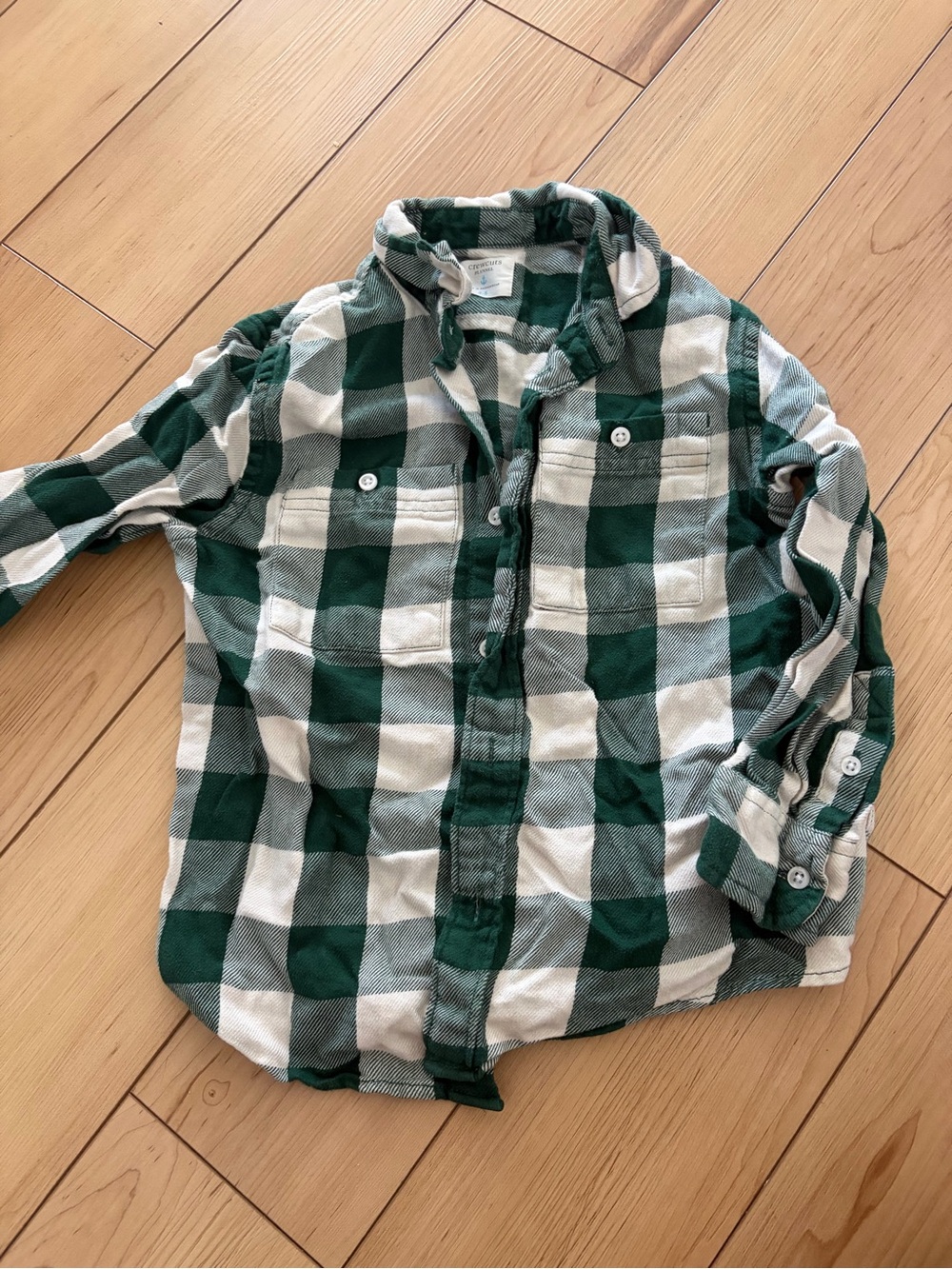 Crewcuts Boys Green Buffalo Plaid Flannel Shirt Size 8 Excellent Cond jcrew kids